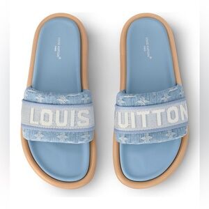 NWT Louis Vuitton LV Bliss Comfort Mule Slides - Blue Denim